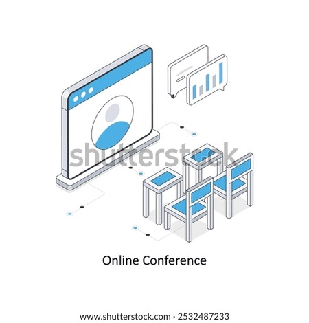 Online Conference  Isometric stock illustration. EPS File stock illustration