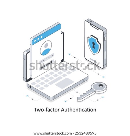 Two-Factor Authentication  Isometric stock illustration. EPS File stock illustration 