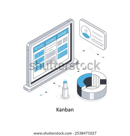 Kanban isometric stock illustration Eps 10 File