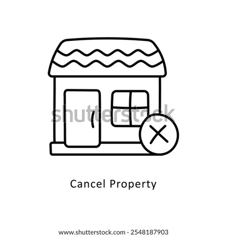  Cancel Property Vector Outline icon style illustration. EPS 10 file