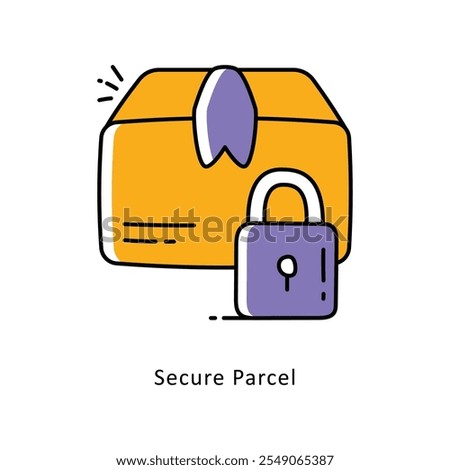 Secure Parcel Vector Filled Outline icons style illustration. EPS 10 File