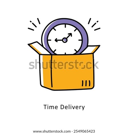 Time Delivery Vector Filled Outline icons style illustration. EPS 10 File