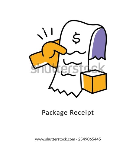  Package Receipt Vector Filled Outline icons style illustration. EPS 10 File