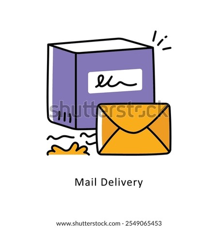 Mail Delivery Vector Filled Outline icons style illustration. EPS 10 File