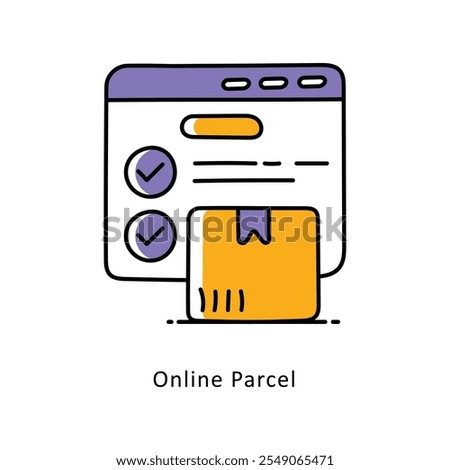 Online Parcel Vector Filled Outline icons style illustration. EPS 10 File