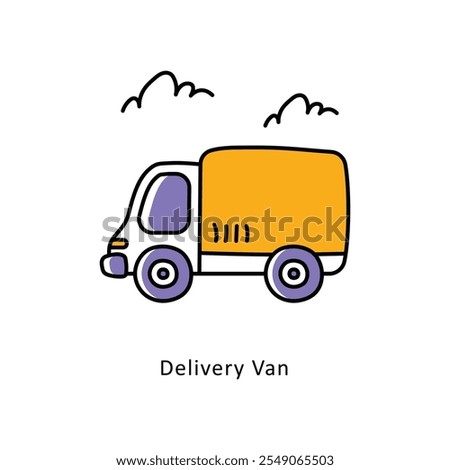 Delivery Van Vector Filled Outline icons style illustration. EPS 10 File