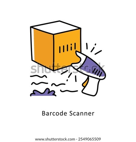 Barcode Scanner Vector Filled Outline icons style illustration. EPS 10 File