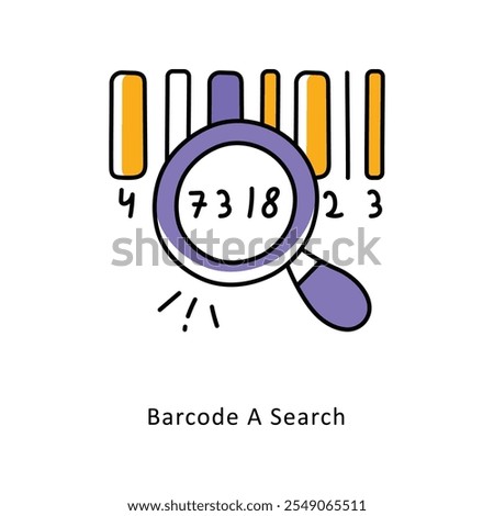 Barcode A Search Vector Filled Outline icons style illustration. EPS 10 File