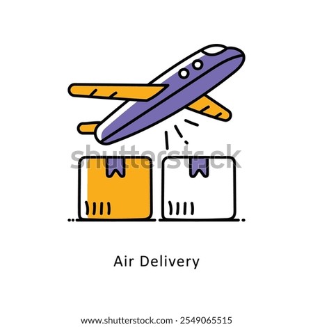 Air Delivery Vector Filled Outline icons style illustration. EPS 10 File