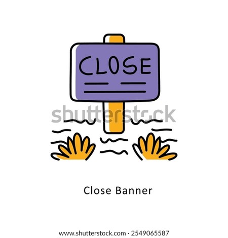 Close Banner Vector Filled Outline icons style illustration. EPS 10 File