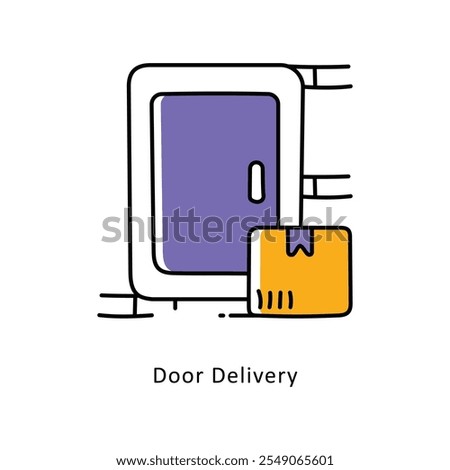 Door Delivery Vector Filled Outline icons style illustration. EPS 10 File