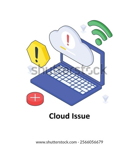 Cloud Issue isometric Colored illustration. EPS File stock illustration