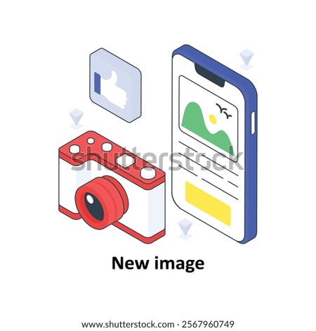 New image isometric Colored illustration. EPS File stock illustration