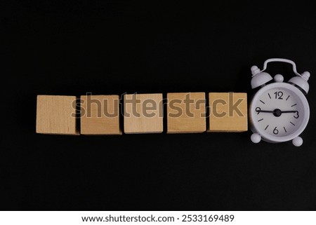 Similar – Image, Stock Photo Small wooden blocks with character icons and a gear shape around them