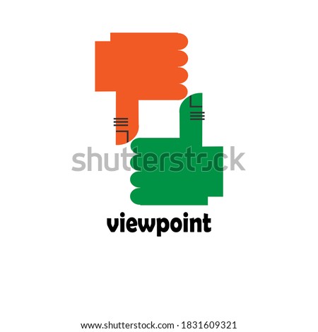viewpoint logo desain. see from your own way. bad or good