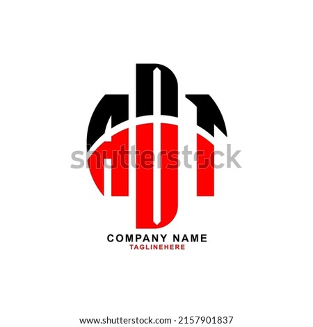 ADT Three letter logo design with white background