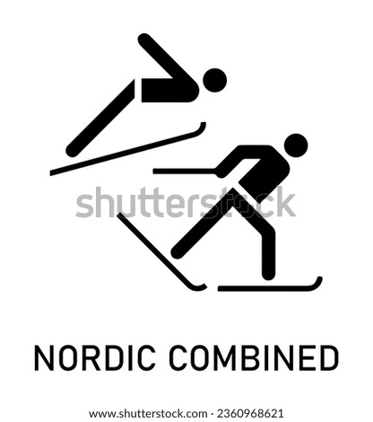 Nordic combined emblem. One of the pictogram from winter sports. Games and sport. Vector pictogram