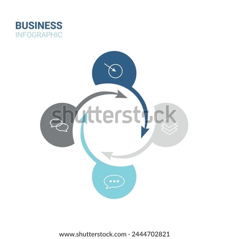 Infographic template for business. 4 Steps Modern Business Infographic template. Design with numbers 4 options or steps. Blue and grey