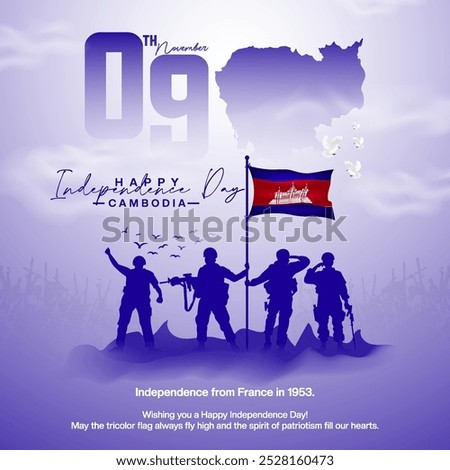 Happy Independence Day of Cambodia social media post free template