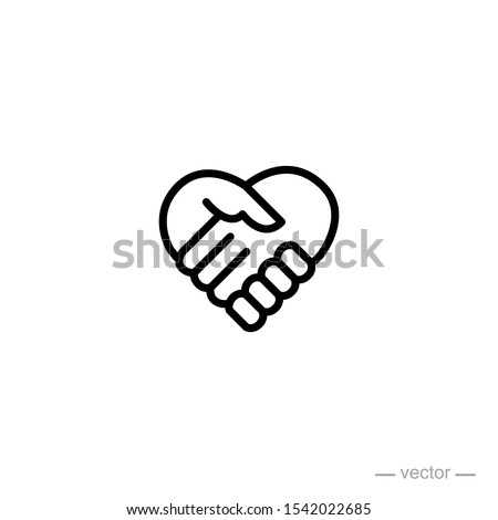 handshake love design icon logo vector