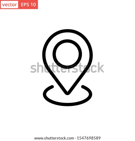 Pin location line art style vector. EPS 10
