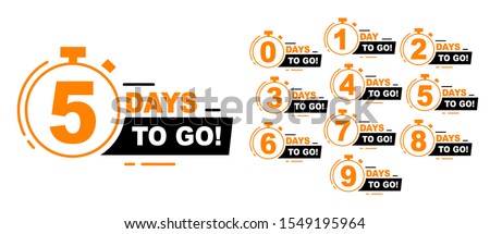 Countdown left days banner. count time sale. Nine, eight, seven, six, five, four, three, two, one, zero days left. Vector illustration. EPS 10