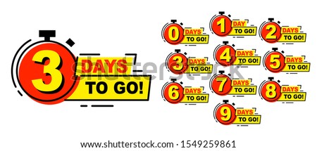 Countdown left days banner. count time sale. Nine, eight, seven, six, five, four, three, two, one, zero days left. Vector illustration. EPS 10