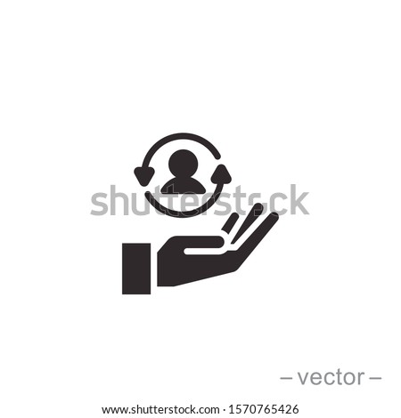 Care customer icon, total inclusive service, symbol on white background - editable stroke vector illustration eps10