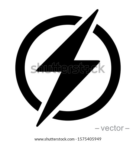 Power Icon, Lightning Power Icon Foto d'archivio © 