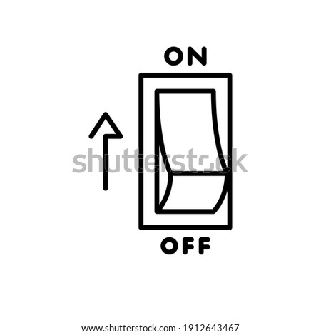 Light on, electric switch line icon. Power turn off button outline style sign for web and app. Toggle switch off position vector illustration on white background isolated. EPS 10