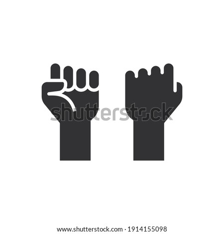 Fist raised up, strong arm glyph icon. Solid style sign for web and app. Fist hand up gesture vector illustration on white background. Power, solidarity and freedom concept. EPS 10