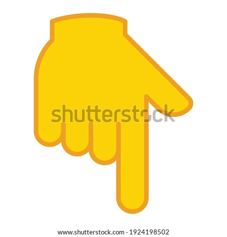 Backhand index pointing down icon. Simple filled outline style. Hand, down, arrow, finger concept. Vector illustration isolated on white background. EPS 10