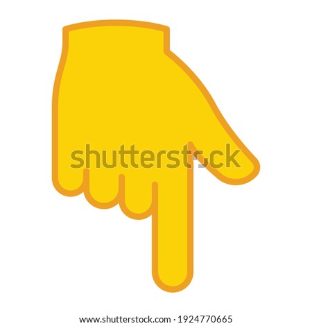 Backhand index pointing down icon. Simple filled outline style. Hand, down, arrow, finger concept. Vector illustration isolated on white background. EPS 10