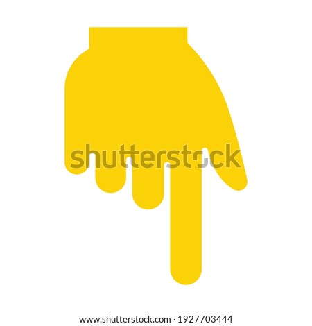 Backhand index pointing down glyph icon. Simple solid style. Hand, down, arrow, finger concept. Vector illustration isolated on white background. EPS 10