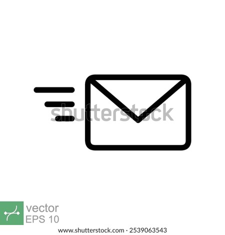 Send letter icon. Simple outline style. Envelope, message, email, post, fast concept. Thin line vector illustration symbol isolated on white background. EPS 10.