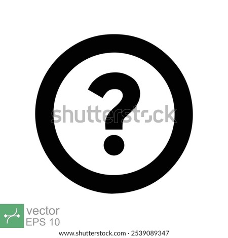 Question mark in bubble icon. Simple flat style. Help speech bubble symbol, ask, query, faq concept. Vector illustration isolated on white background. EPS 10.