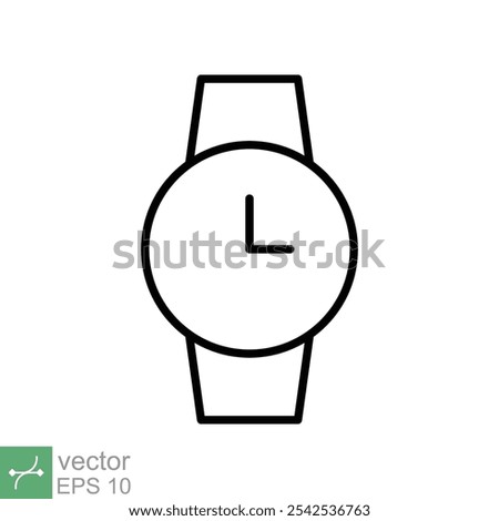 Smart watch icon. Simple outline style. Smartwatch, digital watch screen display, sport watch, technology concept symbol design. Thin line vector illustration isolated on white background. EPS 10.