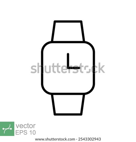 Smart watch icon. Simple outline style. Smartwatch, digital watch screen display, sport watch, technology concept symbol design. Thin line vector illustration isolated on white background. EPS 10.