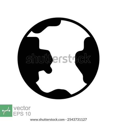 Planet earth icon. Simple flat style. World globe, international, round map, web symbol concept. Vector illustration isolated on white background. EPS 10.