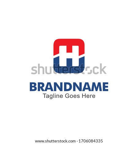 professional logo template. the letter H logo and number 3, negative space logo. for application logos, business, product brands, customer service, etc. vector eps 10.