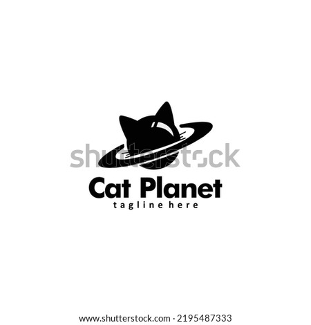 cat planet logo, for petshop, shop name or trademark