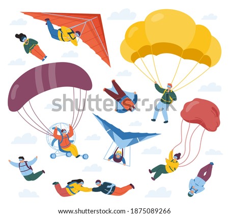 Similar – Image, Stock Photo Fan out the paragliders