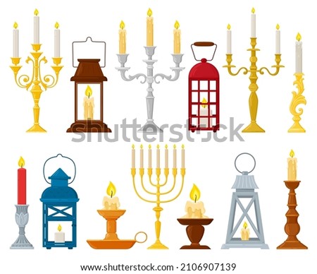 Similar – Image, Stock Photo candlesticks Light Lamp