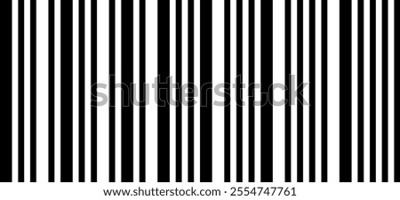 Black and white vertical stripes forming a barcode like pattern, ideal for retail, product identification, inventory management, and modern tracking technologies