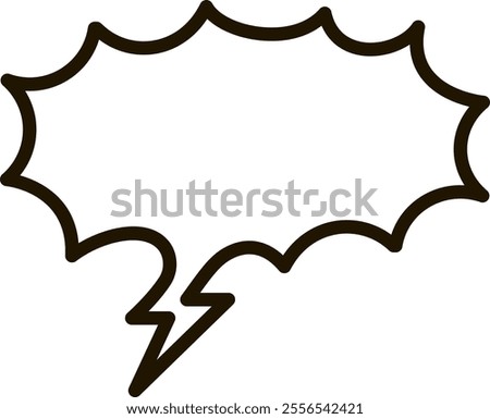 Jagged speech bubble with a lightning bolt tail adds a dynamic and energetic feel to communication, conveying excitement, urgency, or a powerful message