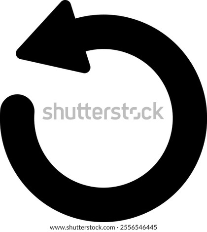 Circular arrow rotating counterclockwise, creating a seamless loop that symbolizes concepts of repetition, refresh, restart, and the continuous cycle of motion and flow