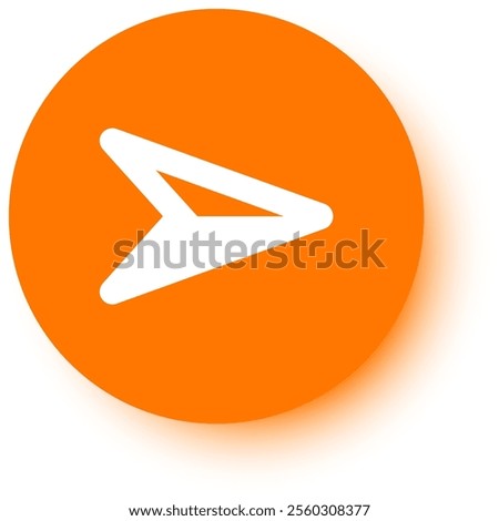 White arrow pointing to the right, positioned on an orange circle with a subtle drop shadow effect, creating a visually appealing and informative graphic suitable for various design projects