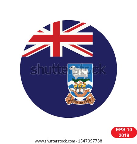 Falklands flag vector with circle round shape on a white background