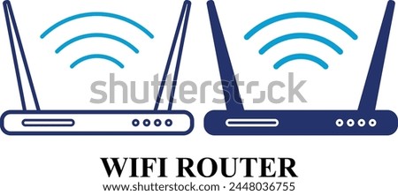 Wireless Router web icons in line and fill style. Set of high quality Information technology signs for web and mobile app. Colorful Editable icon set of IT and Gadgets.