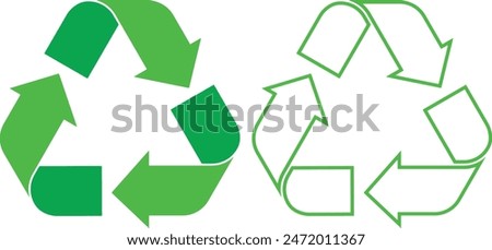 set of recycling icons. Editable fill colorful recycle logo symbol. vector illustration. Waste recycling innovation. Reuse, ecofriendly environment and save the planet